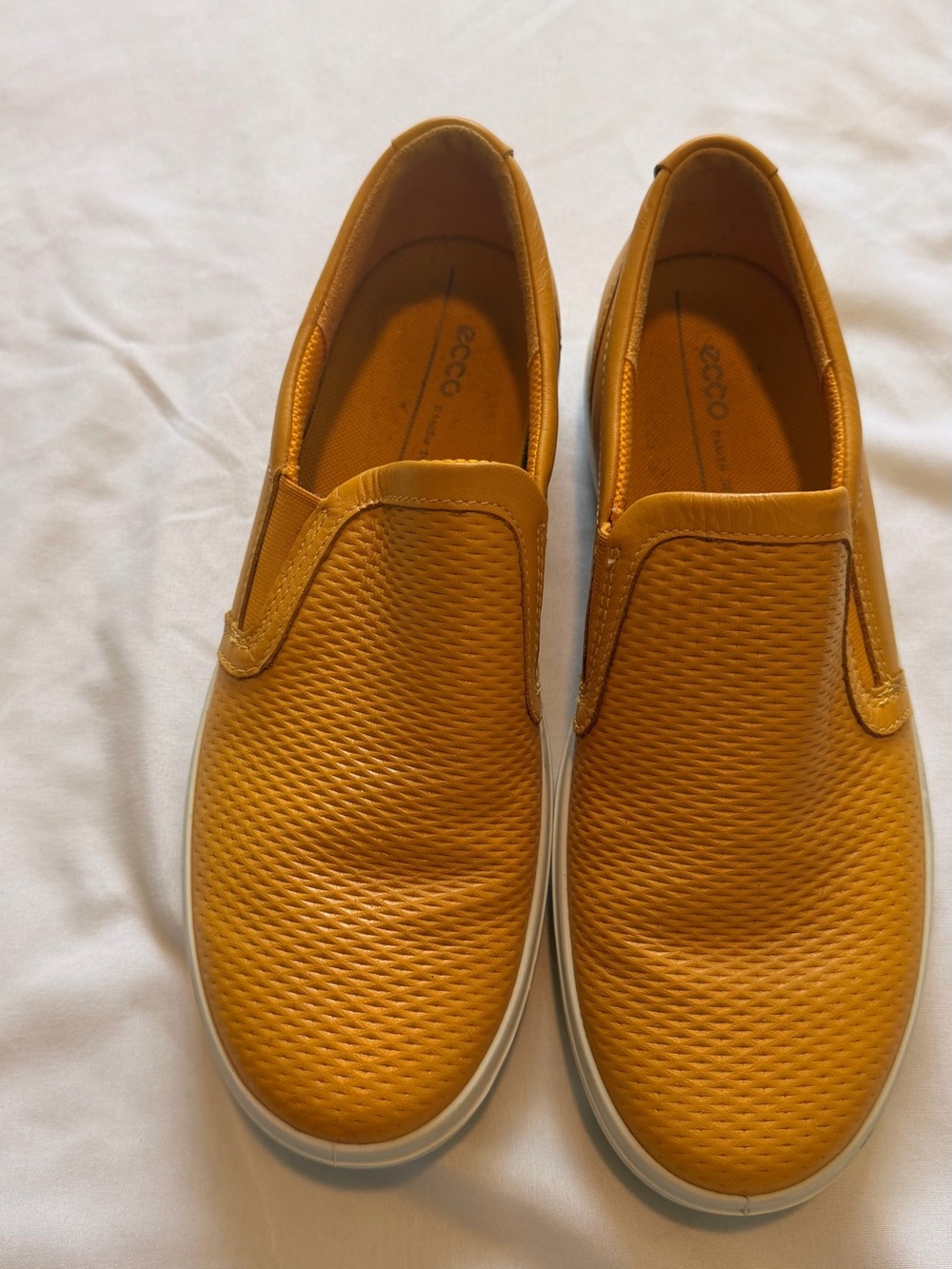 ECCO Yellow Leather Espadrille Slip On Comfort Shoes Womens EU39